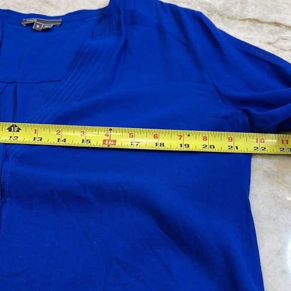 Vince | Trapunto Long Sleeve Blouse | Cobalt‎ Blue | Women's Size 6 - Picture 8 of 11